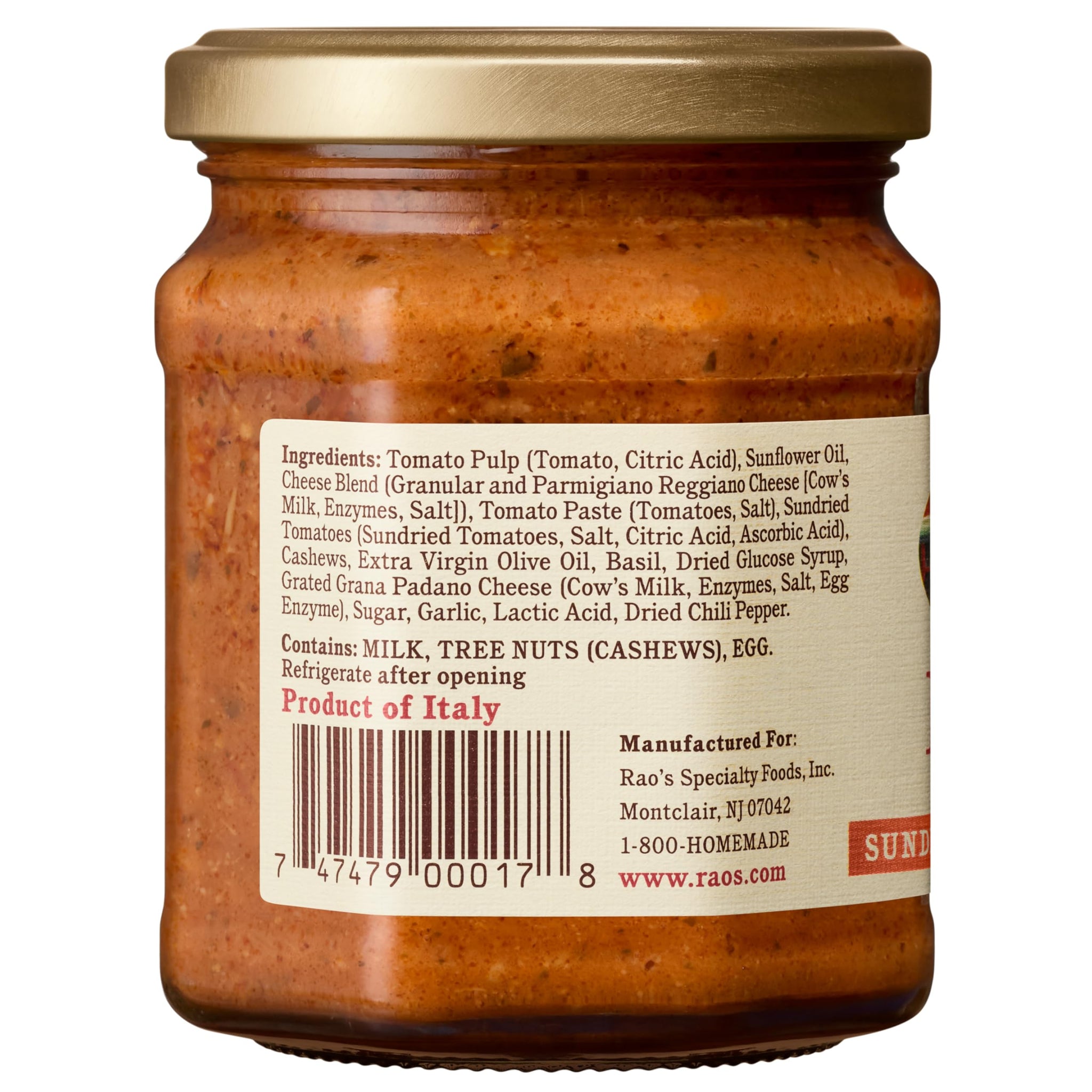 Rao's Homemade Sun Dried Tomato Pesto Sauce, 6.7 oz