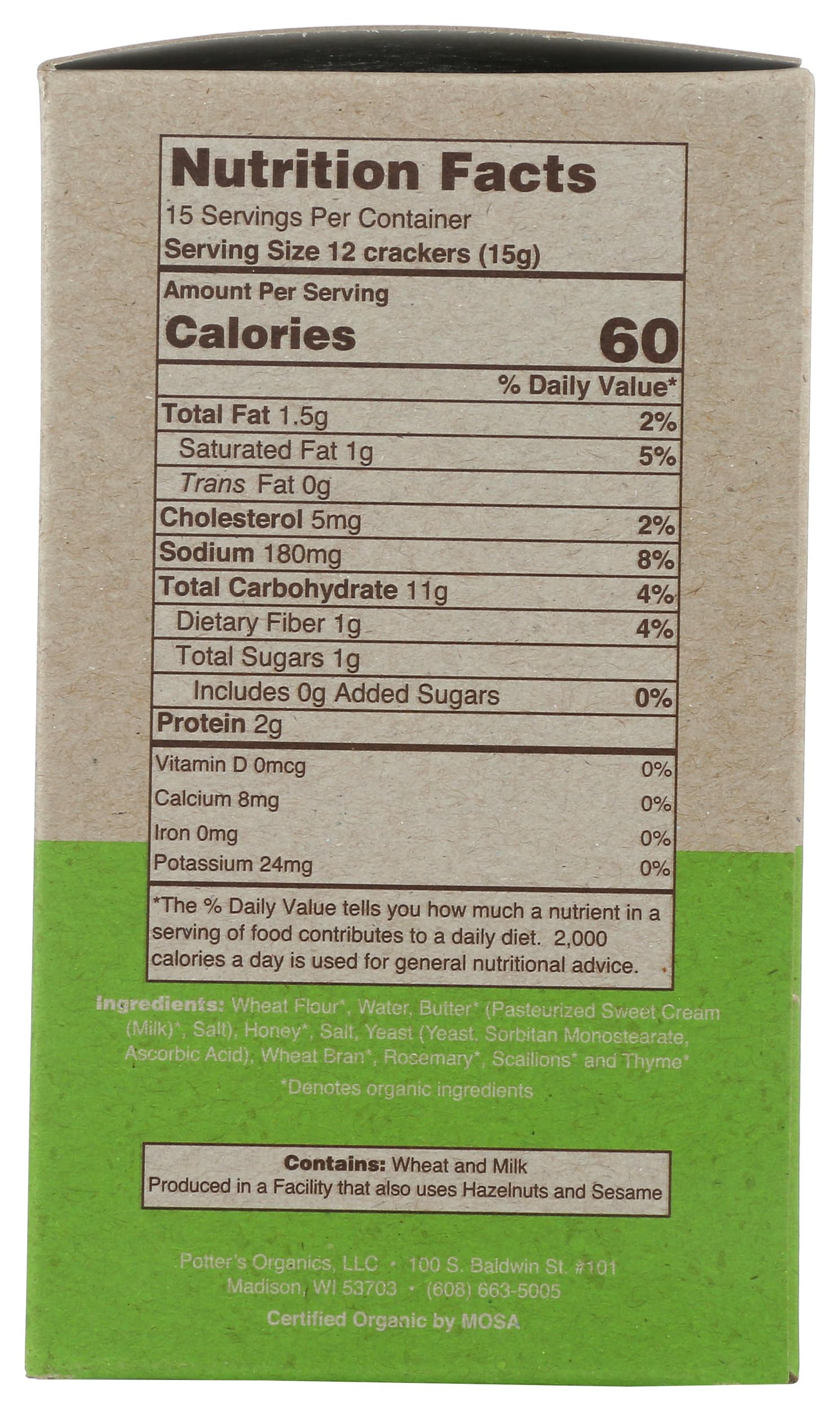 Potters Crackers Rosemary Thyme Oyster Crackers, 8 OZ