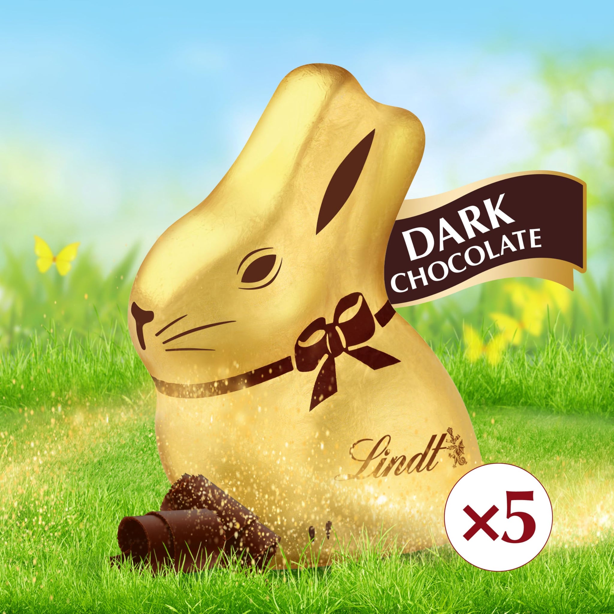 Lindt GOLD BUNNY Dark Chocolate, Hollow Mini Dark Chocolate Candy Bunny, 1.7 oz. Pack