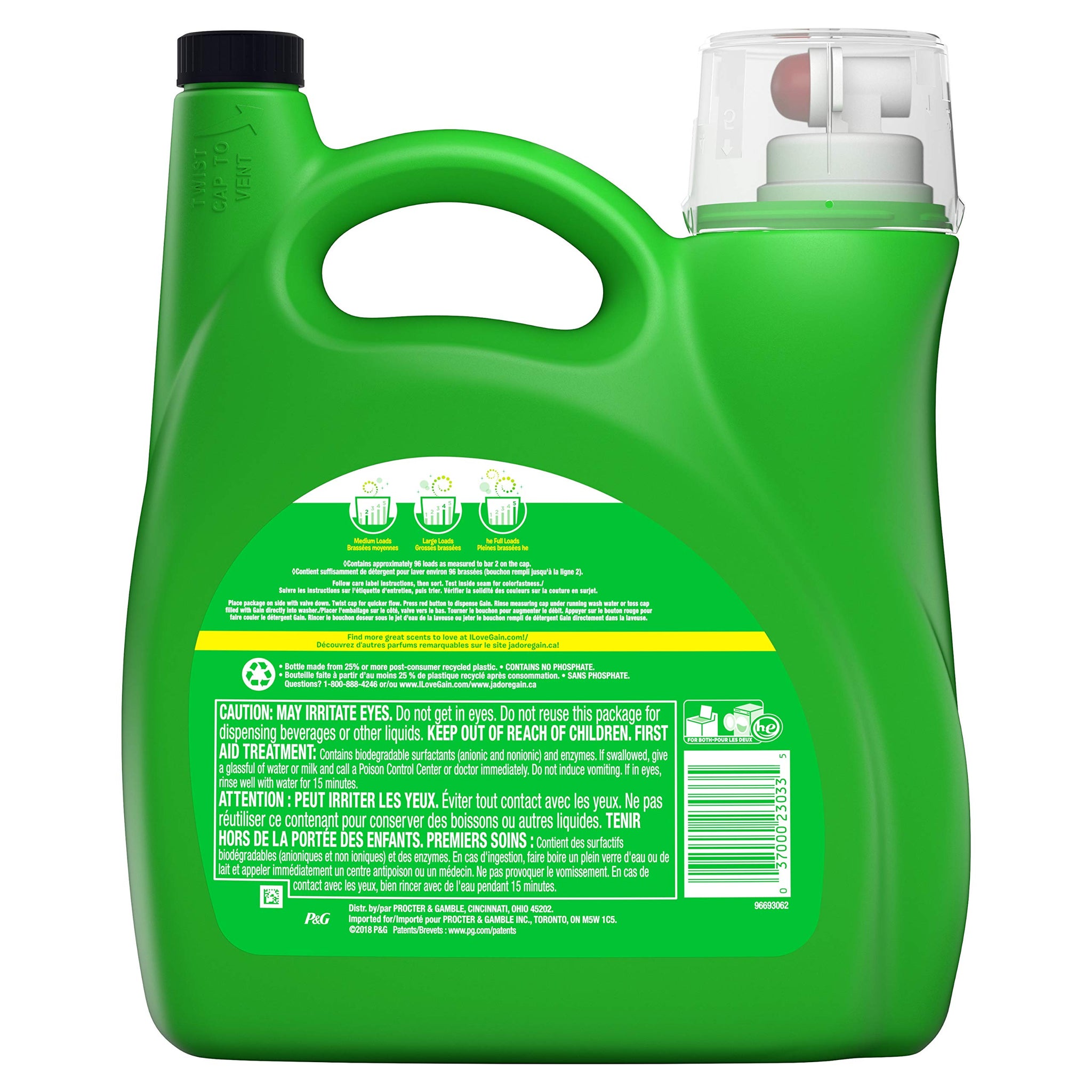 Gain + Aroma Boost Liquid Laundry Detergent, Original, 96 Loads 150 fl oz