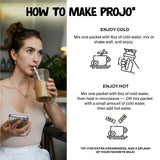 Projo* Power Coffee - Instant Coffee with 10g Protein - Grass-Fed Hydrolyzed Bovine Collagen & 225mg Caffeine - Organic, Unsweetened, Medium Roast