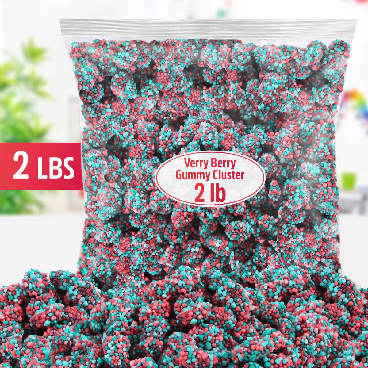 Gummy Clusters Very Berry, 2lb Pack of Gummy Candy Bulk, Ideal Fun Candy for Sharing, Snacking or Gifting, Perfect for Parties, Movie Nights