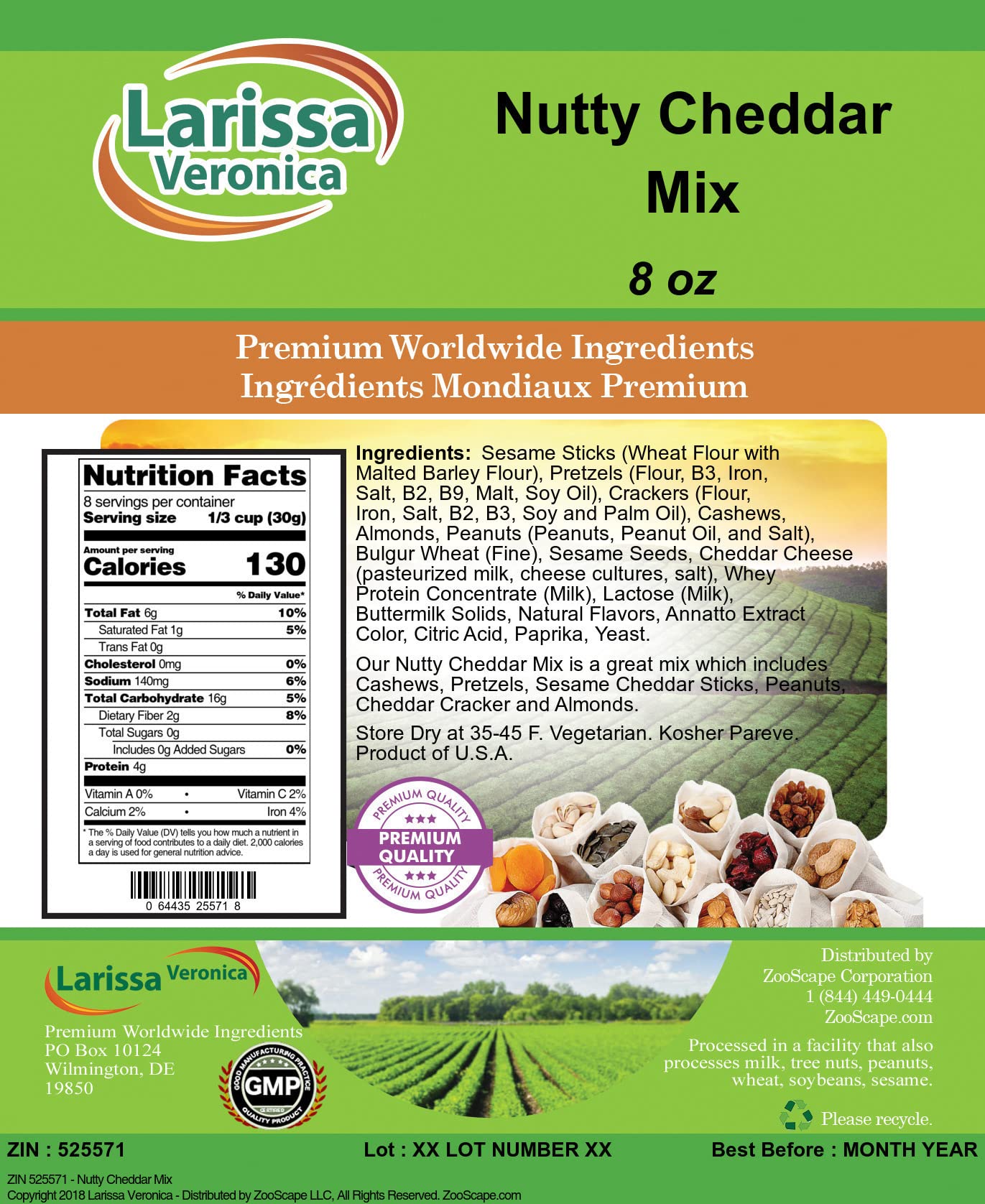 Nutty Cheddar Mix (8 oz, ZIN: 525571) - 2 Pack