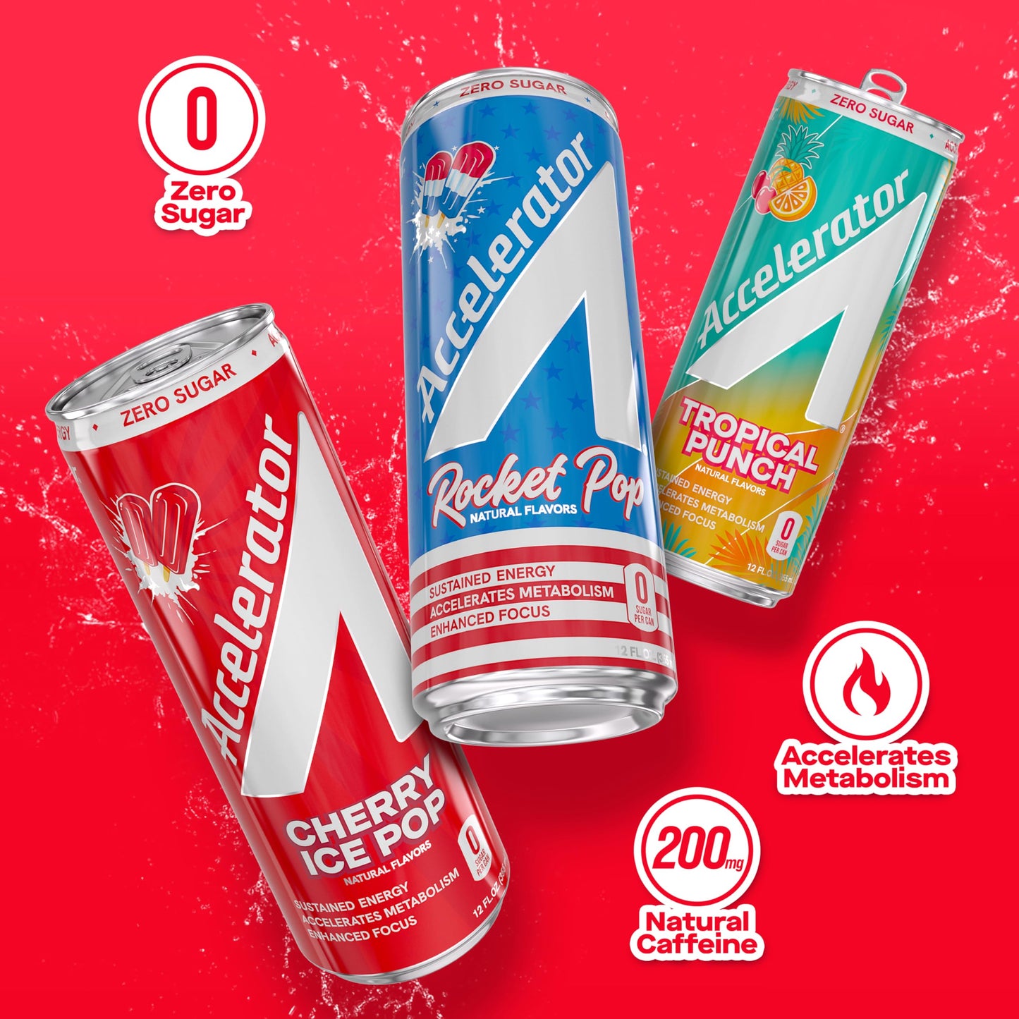 Accelerator Energy Drink, Ultimate Variety Pack 12oz can (12 pack), Zero Sugar, Sustained Energy from 100% Natural Caffeine (200mg from Green Coffee