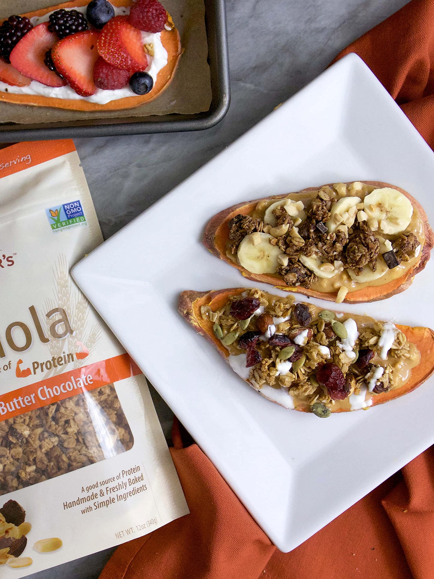 Erin Baker's, Homestyle Granola Peanut Butter Chocolate, Vegan, Ancient Grains, Non-GMO Granola, 12 Oz Bag