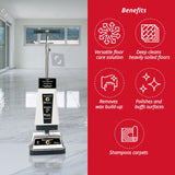 Koblenz P-2600A Carpet Shampooer Machine, 12 in Floor Polisher, Electric Floor Scrubber, 144 oz Tank, Twin Brushes, Scrubbing and Polishing Pads