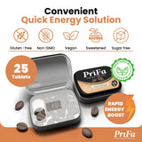 PriFa Hazelnut Coffee Tablets - Sweetened with Stevia, Nutty & Aromatic Flavor, Instant Coffee On-The-Go, Portable Caffeine Boost - 15mg Caffeine, 25