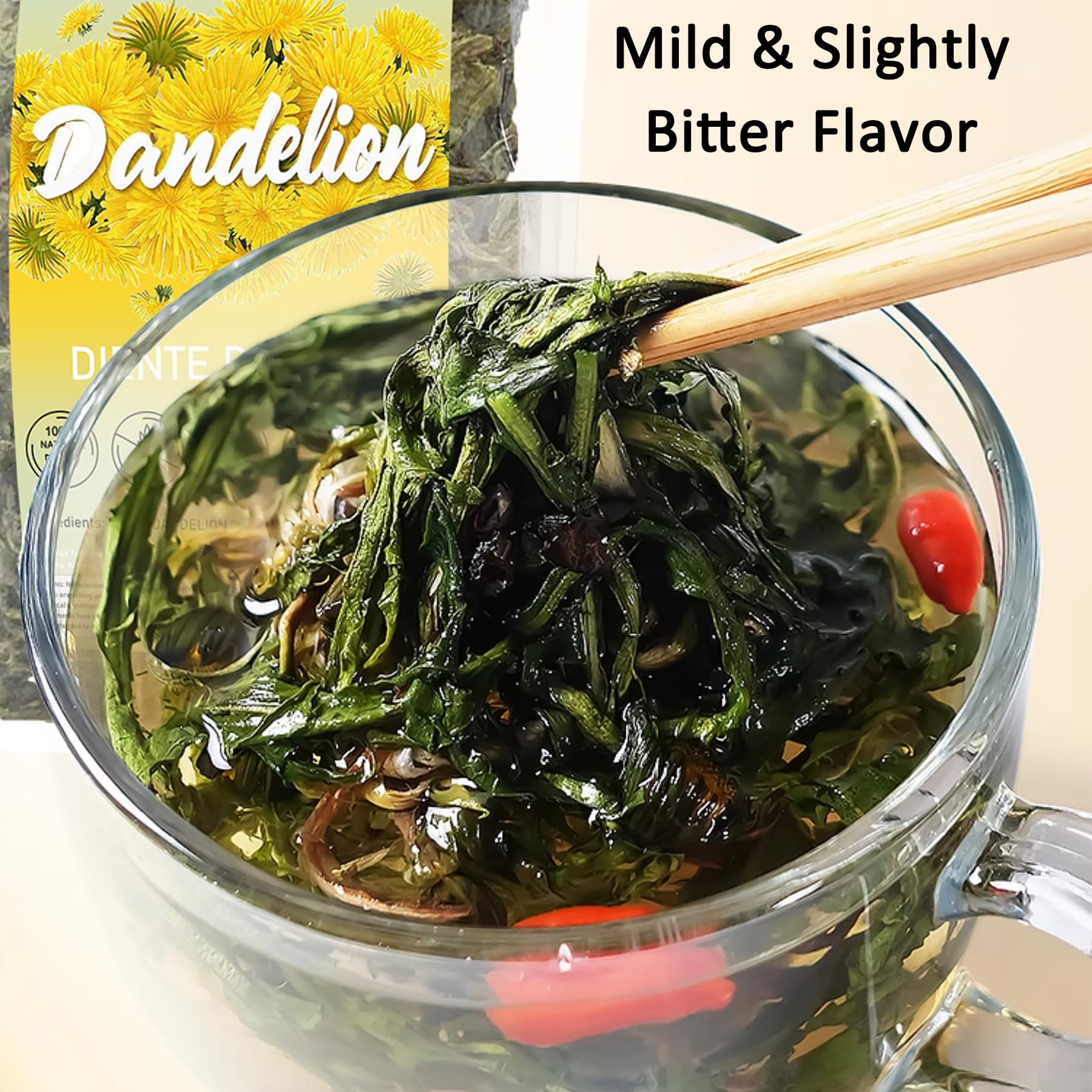 Diente de Leon (Whole Dandelion) - 7 oz Wildcrafted Natural Dandelion Root & Dandelion Loose Leaf Herbal Tea for Digestive Support & Liver and Kidney