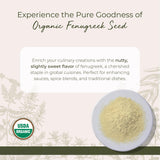 Starwest Botanicals Organic Fenugreek Seed Powder - Dried Spice for Seasoning & Cooking, Use for Curry, Tea, Stew, & Bread, Sweet & Nutty Flavor