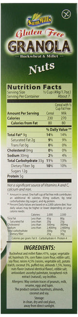 Sam Mills Gluten Free Nuts Granola, 12 Ounce