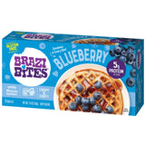 Brazi Bites Gluten-Free Blueberry Waffles | Six Count Cartons (8-pack)