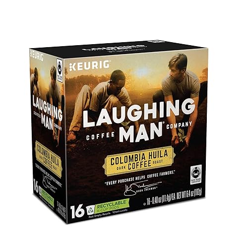 Laughing Man Columbia Huila, Single-Serve Keurig K-Cup Pods, Dark Roast Coffee, 16 Count