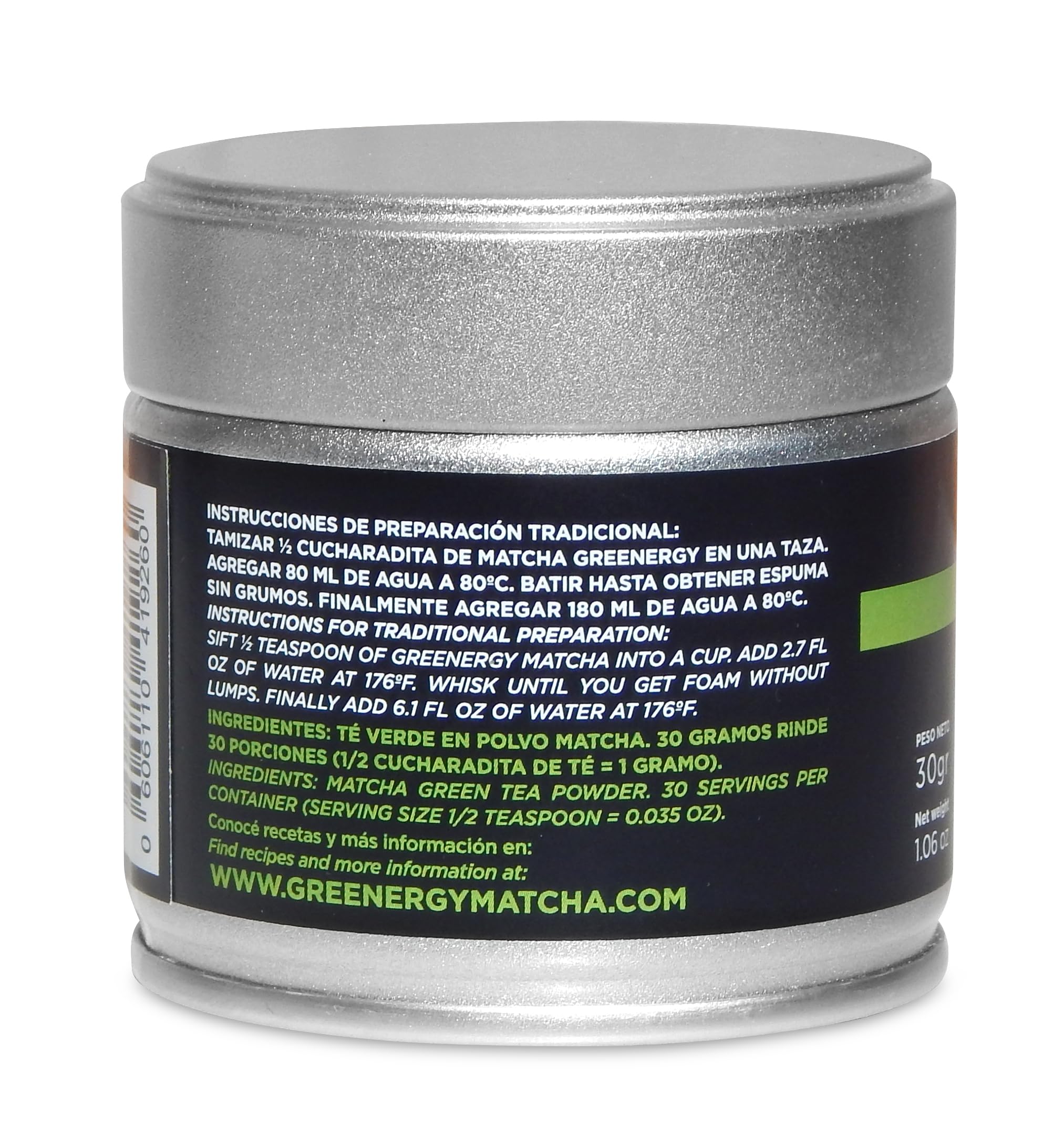 Greenergy Ceremonial Matcha Green Tea Powder, Premium Japanese, 1.06 oz (30g)
