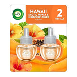 Air Wick Plug-In Scented Oil Refills, 2 Count, Hawaii Exotic Papaya and Hibiscus Flower, Air Freshener, Essential Oils
