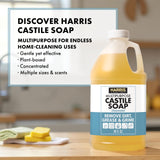 HARRIS Multi-Purpose Pure Liquid Castile Soap with Micro Fiber Towel for Home Cleaning, For Dish Soap, Laundry Detergent, Kitchen and Bathroom