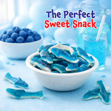 Gummy Sharks - 2 Pound Pack - Blue Shark Gummies - Blue Candy for Goodie Bags, Gifting, Snacking & Dessert Decorating - Chewy Candy with Raspberry