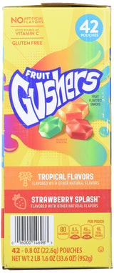 Betty Crocker Fruit Gushers Snacks Net Wt (42Count/0.8 Oz Net Wt 33.6 Oz),, ()