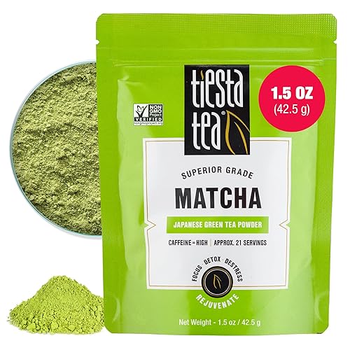 Tiesta Tea - Superior Matcha | Superior Grade Japanese Matcha Powder | High Caffeinated Green Tea | Make Hot or Iced | Up to 21 Cups | 1.5oz