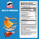 Pringles Potato Crisps Chips, Lunch Snacks, On-The-Go Snacks, Salt and Vinegar, 5.5oz Can (1 Can)
