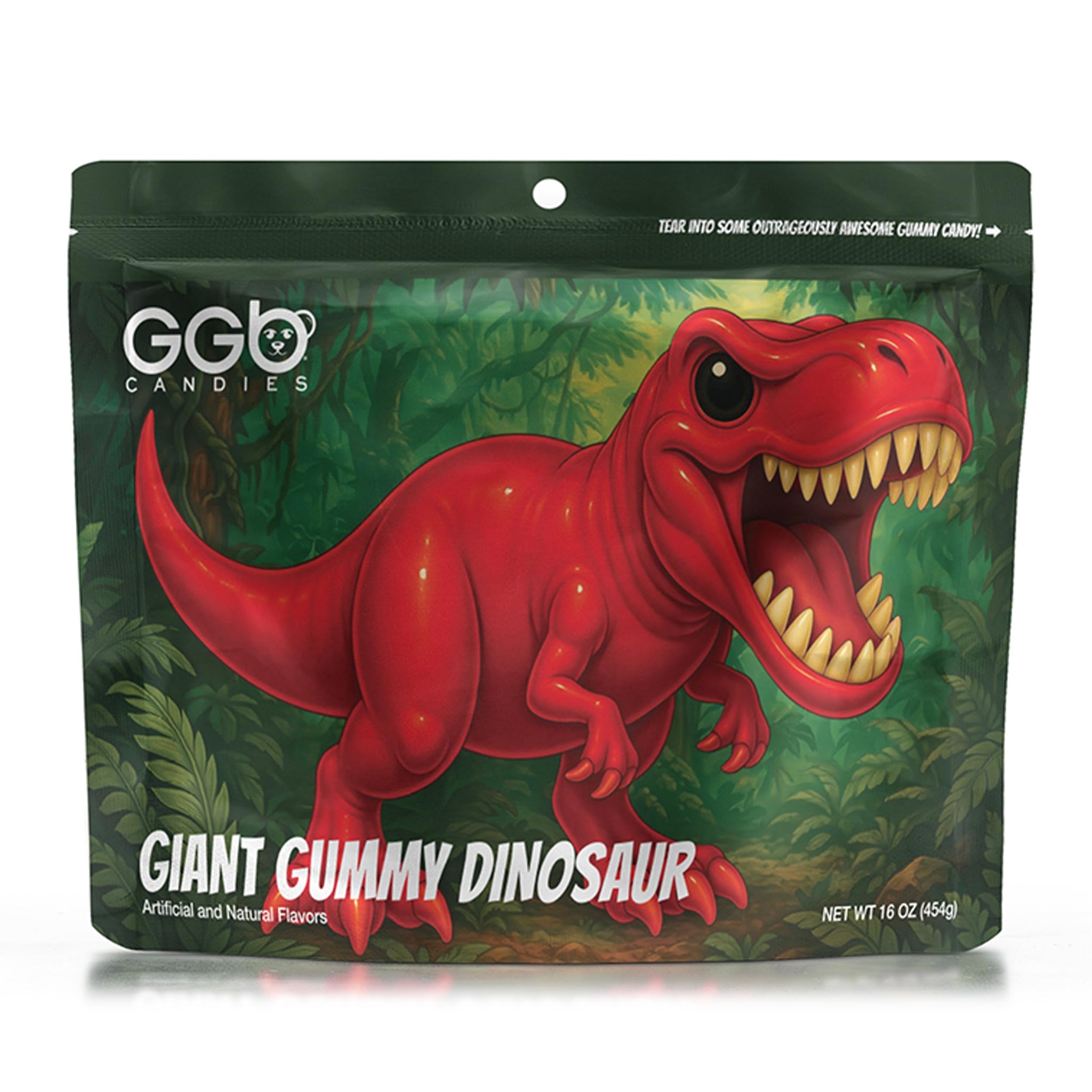 Giant Gummy Dinosaur - Stomp into a Prehistoric Adventure with Delicious Flavors from GGB Candies, the Ultimate Candy Experience! (Blue Raspberry)