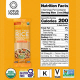 Lotus Foods Organic Brown Rice Pad Thai Noodles - Asian Style Noodles for Stir Fry, Gluten Free, Vegan, Whole Grain, Non GMO, Serve Hot or Cold - 8 Oz