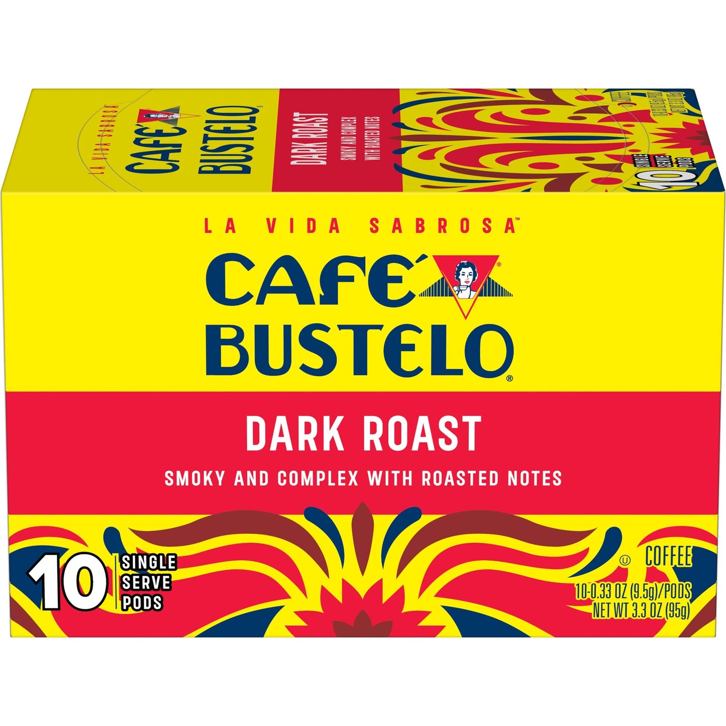 Café Bustelo Dark Roast, Single Serve Coffee Pods, 10 Count (Pack of 1)
