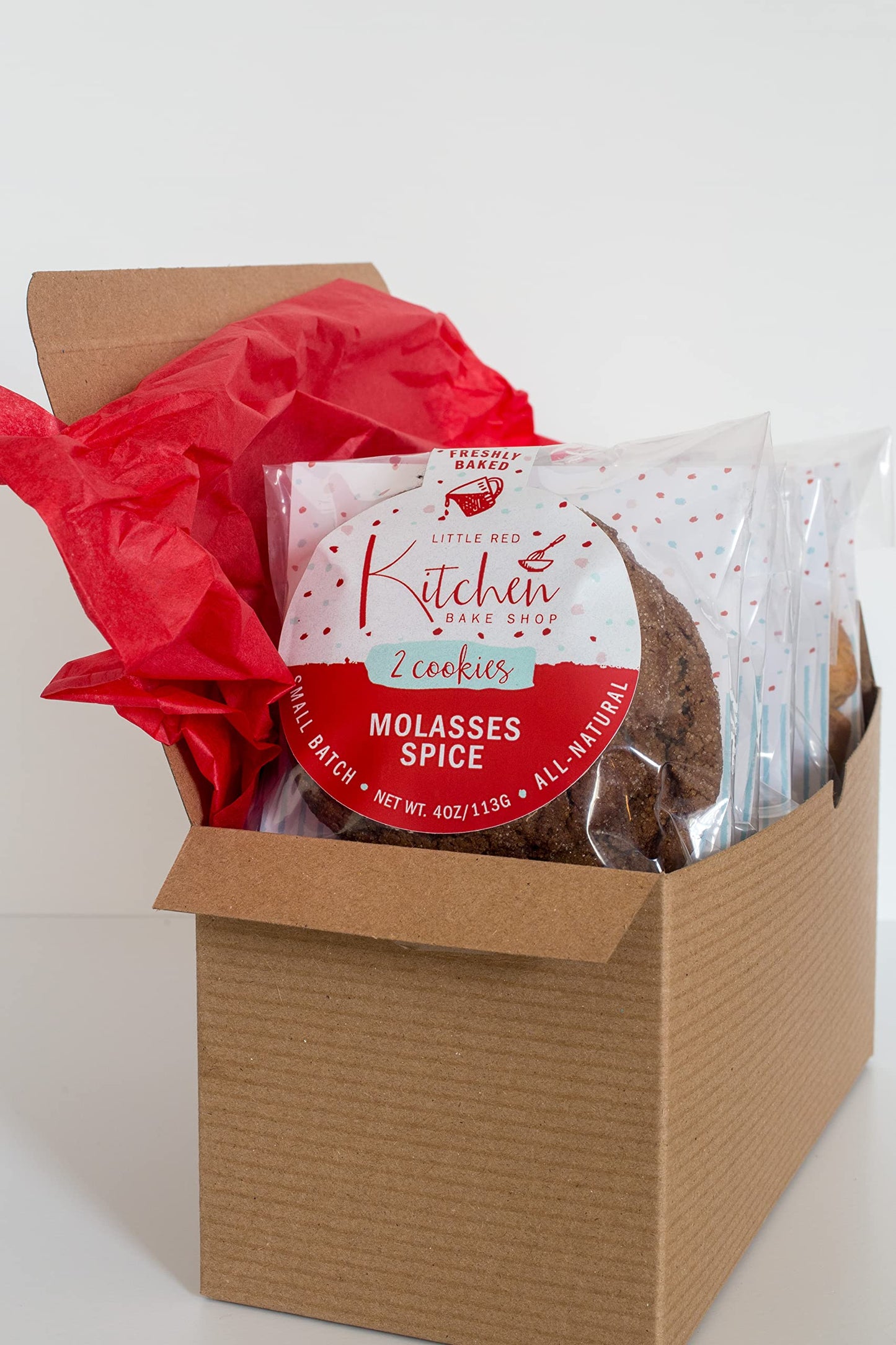 Fresh Baked Molasses Spice Cookies - 1 Dozen - Gourmet Gift Box - Gifts For Men & Women - Soft Cookies - Little Red Kitchen Bake Shop