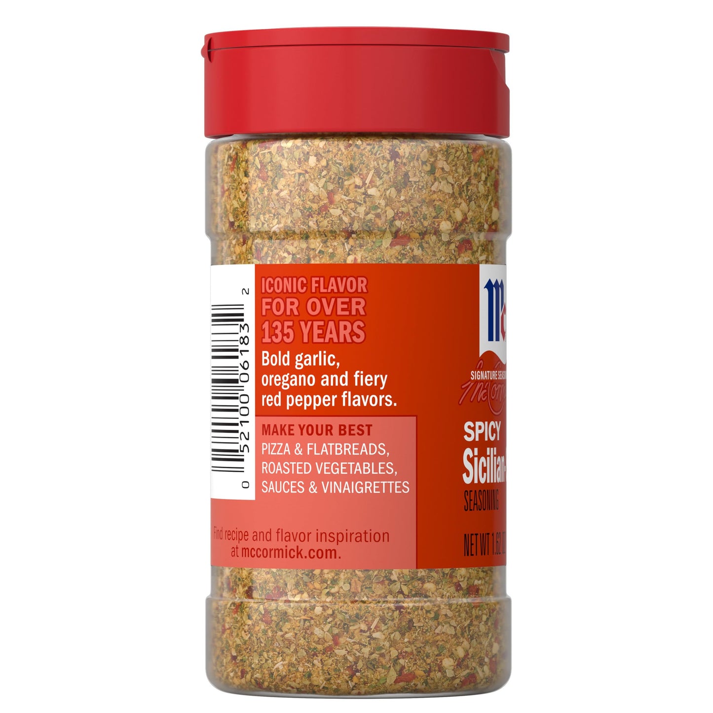 McCormick Seasoning, Spicy Sicilian-Style, Signature Seasonings, Bold, Savory & Fiery, Shake On, For Pizza, Flatbreads, Roasted Vegetables, Sauces