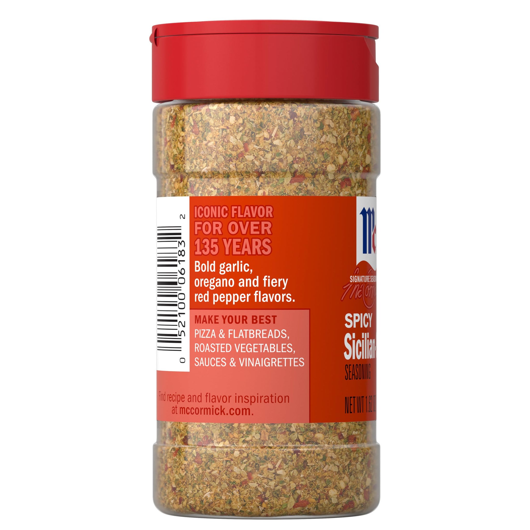 McCormick Seasoning, Spicy Sicilian-Style, Signature Seasonings, Bold, Savory & Fiery, Shake On, For Pizza, Flatbreads, Roasted Vegetables, Sauces