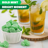 Spearmint Leaves Candy - 1 Pound Pack - Spearmint Green Candy with Soft Chewy Texture - Leaf Shaped Mint Jelly Candies for Parties, Snacking