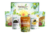 Food to Live Organic Keto Raw Seeds in a Gift Box - Pumpkin Seeds, Sesame Seeds, Sunflower Seeds, Chia Seeds, Golden Flax Seeds