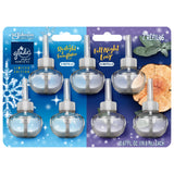 Glade PlugIns Refills Air Freshener, Scented and Essential Oils for Home and Bathroom, Fall Night Long + Starlight & Snowflakes Mix Pack, 4.69 Fl Oz