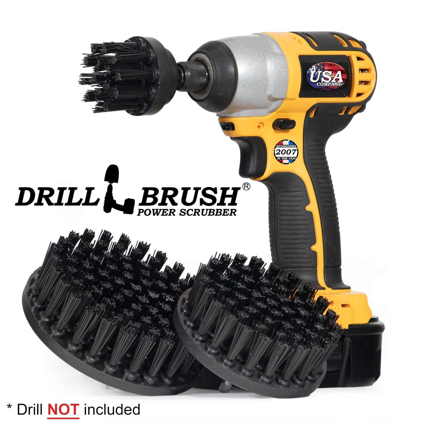 Ultra Stiff Drill Powered Cleaning Brush Set - Heavy Duty Industrial Stripping - Cordless Drill Power Scrubber Grill Brush for Household Cleaning