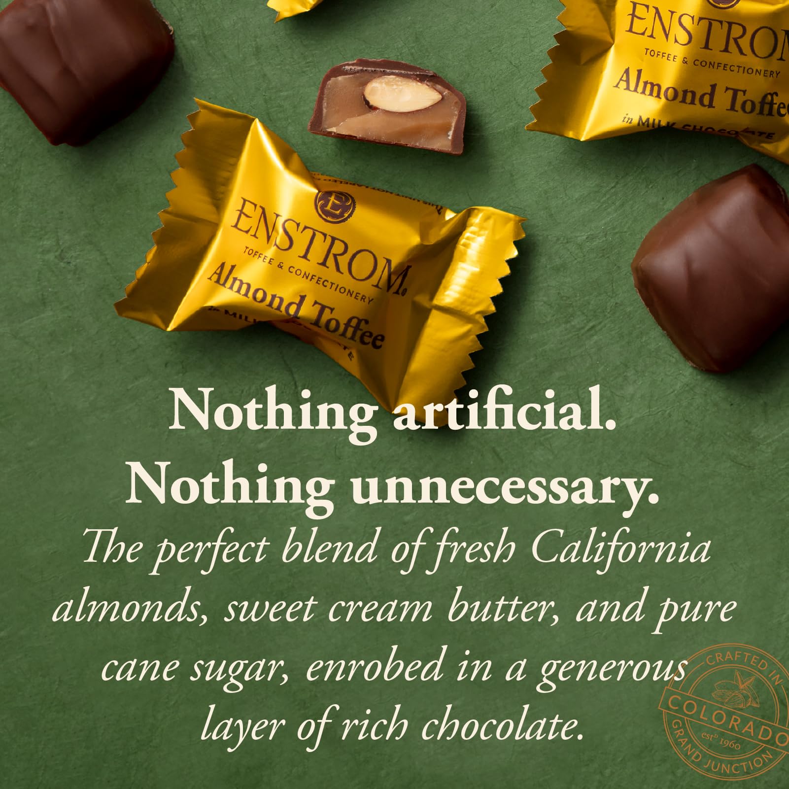 Enstrom Almond Toffee Petites Gift Box - Gourmet Milk Chocolate Covered Toffee Candy - Individually Wrapped English Butter Toffee - English toffee
