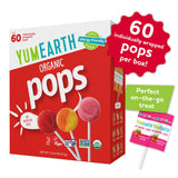 YumEarth Organic Pops Variety Pack, 60 Fruit Flavored Favorites Lollipops, Allergy Friendly, Gluten Free, Non-GMO, Vegan, No Artificial Dyes