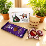 LoveNspire Rakhi Gift Hamper for Brother & Bhabhi - Includes Designer Handmade Raksha Bandhan Bracelet Threads, Chocolate, & Roli Chawal Hamper 2