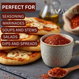 BAZARBUL Premium Crushed Aleppo Pepper Flakes, Turkish Pul Biber, Organic Halaby Chili Powder, Mild & Fruity Mediterranean Spice, 4 Ounces