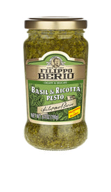 Filippo Berio Pesto, Basil & Ricotta, 6.7 Ounce Glass Jar, Gluten Free, Non-GMO