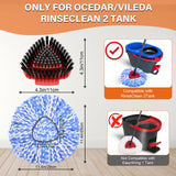 Fatmass 5 Pack Spin Mop Replacement for O Cedar RinseClean 2-Tank System,Include 4 Mop Replace Heads + 1 Upgrade Scrubber Brush, 100% Microfiber Mop