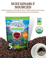 5LB Subtle Earth Organic Decaf - Swiss Water Process Decaf - Medium Dark Roast - Whole Bean Coffee - Low Acidity - Organic Certified by CCOF - 5 Pound