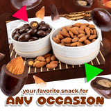 Dark Chocolate Covered Almonds | 2 Lb Bulk Bag | Roasted Chocolate Covered Nuts | Crunchy Office Candy Snack | Gourmet Party Favor & Gift Basket