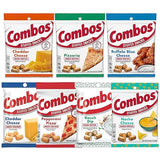 Combos Snacks Variety 7 Pack-Pepperoni Pizza, Cheddar Cheese Pretzels, Pizzeria, Buffalo Blue Cheese, Cheddar Cheese Crackers, Ranch Dip Pretzel