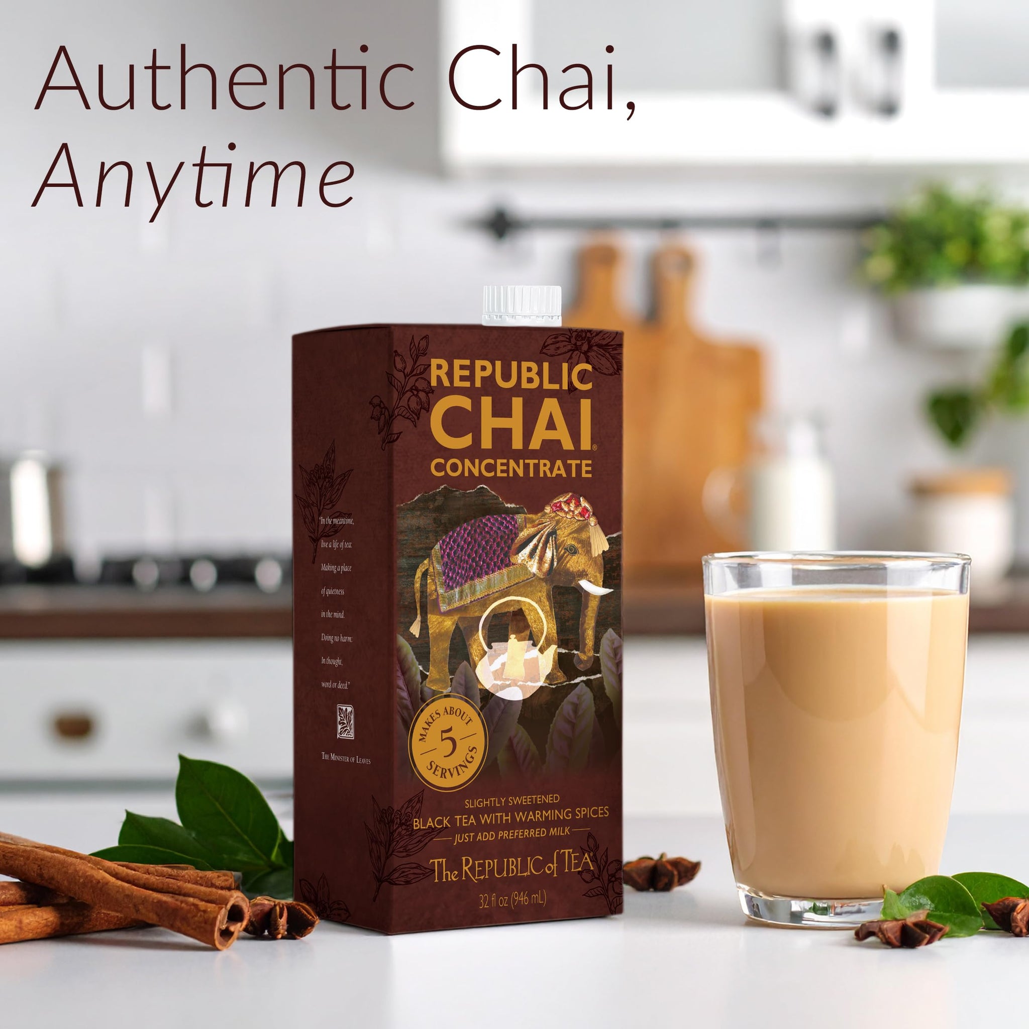 The Republic of Tea - Matcha Green Tea & Republic Chai Black Tea Concentrate Variety Pack, 2 Cartons - 32 fl oz (5 Servings Each), Latte Mix Sampler
