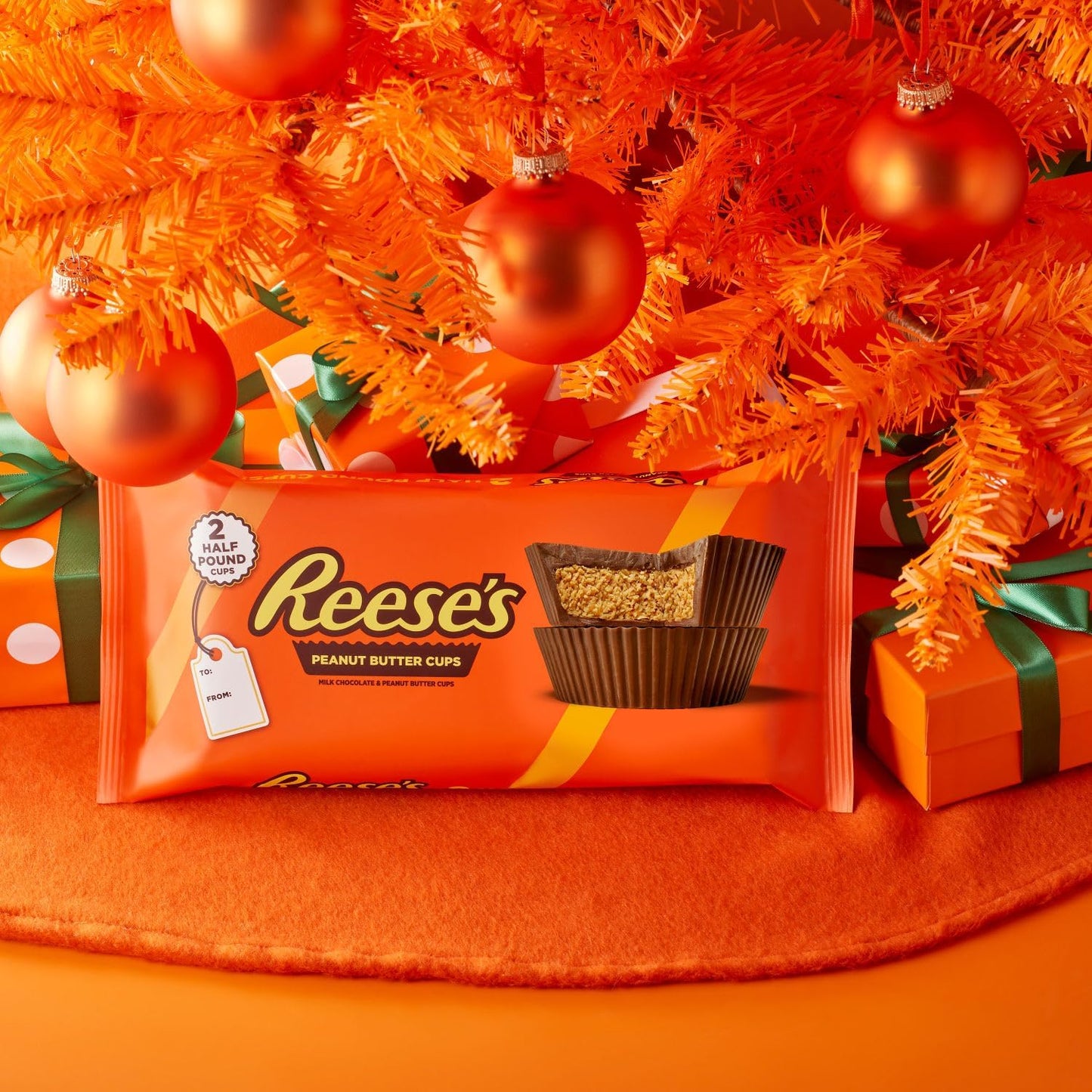REESE'S Milk Chocolate Half-Pound Peanut Butter Cups, Candy Pack, 16 oz (2 Pieces)