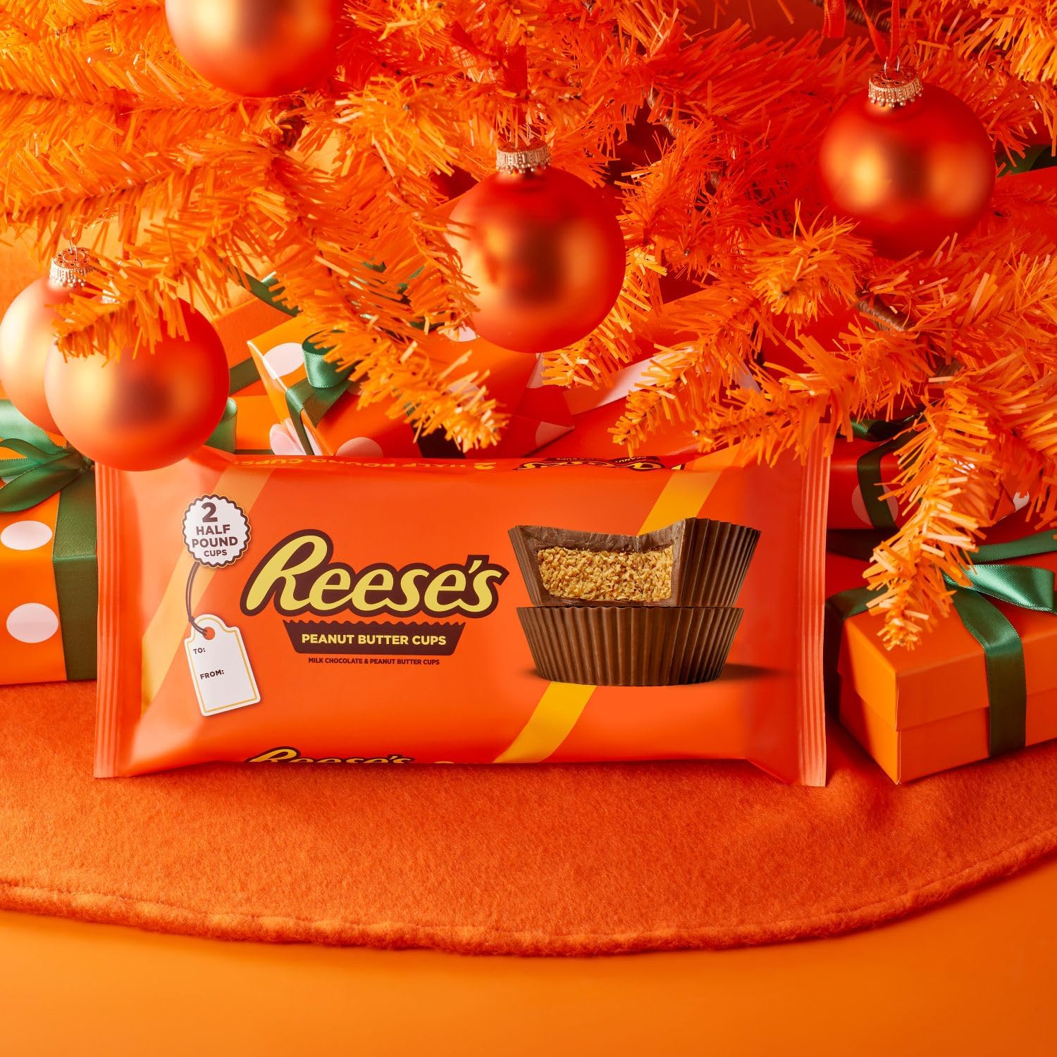 REESE'S Milk Chocolate Half-Pound Peanut Butter Cups, Candy Pack, 16 oz (2 Pieces)