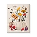 Stupell Industries Autumn Harvest Arrangement Pumpkin Pomegranate Fig Fruits, Design by Grace Popp