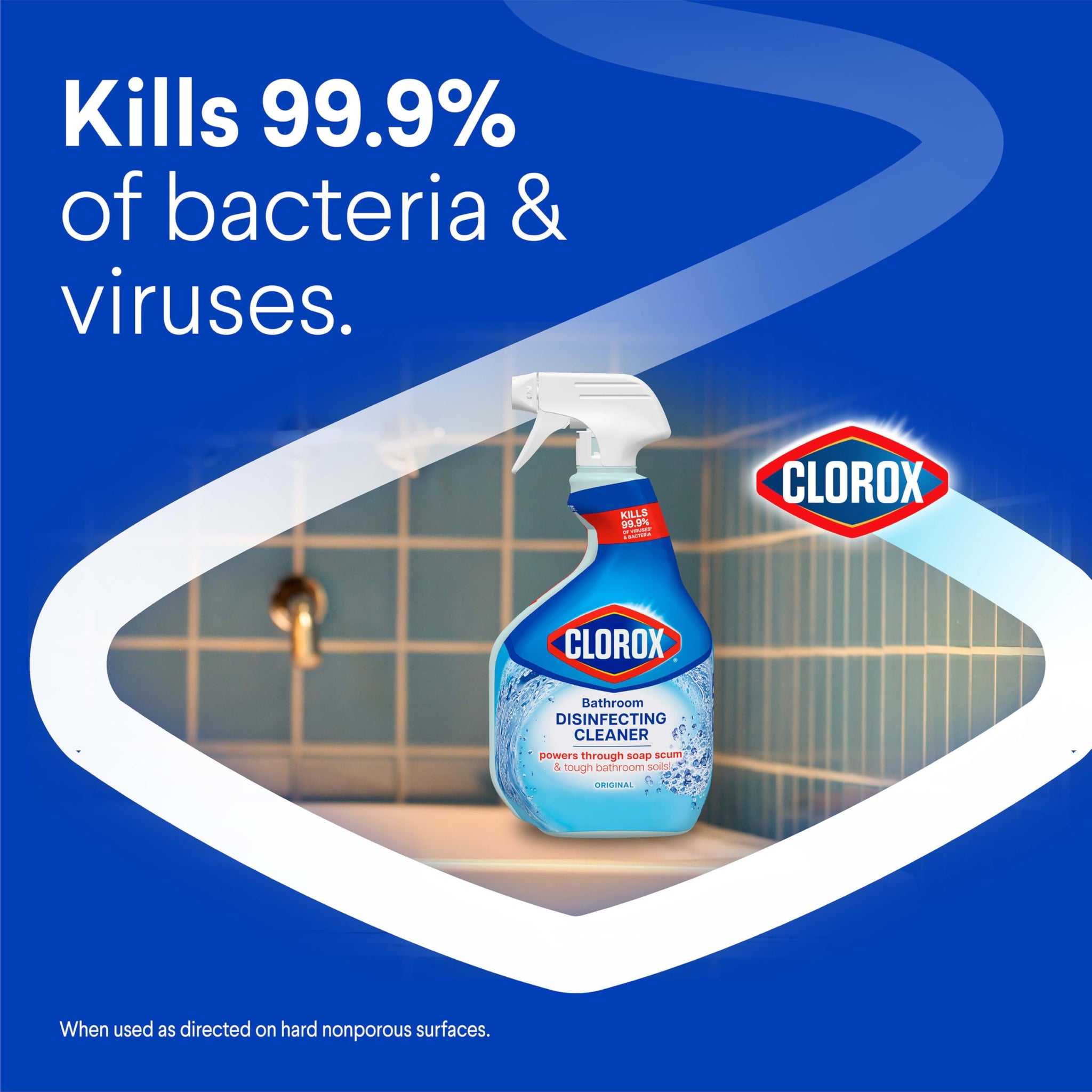 CLOROX Bathroom Disinfecting Cleaner, Original, Spray Bottle, 30 Fl Oz (Pack May Vary)
