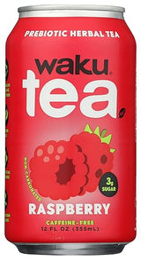 Waku, Tea Prebiotic Herbal Raspberry, 12 Fl Oz