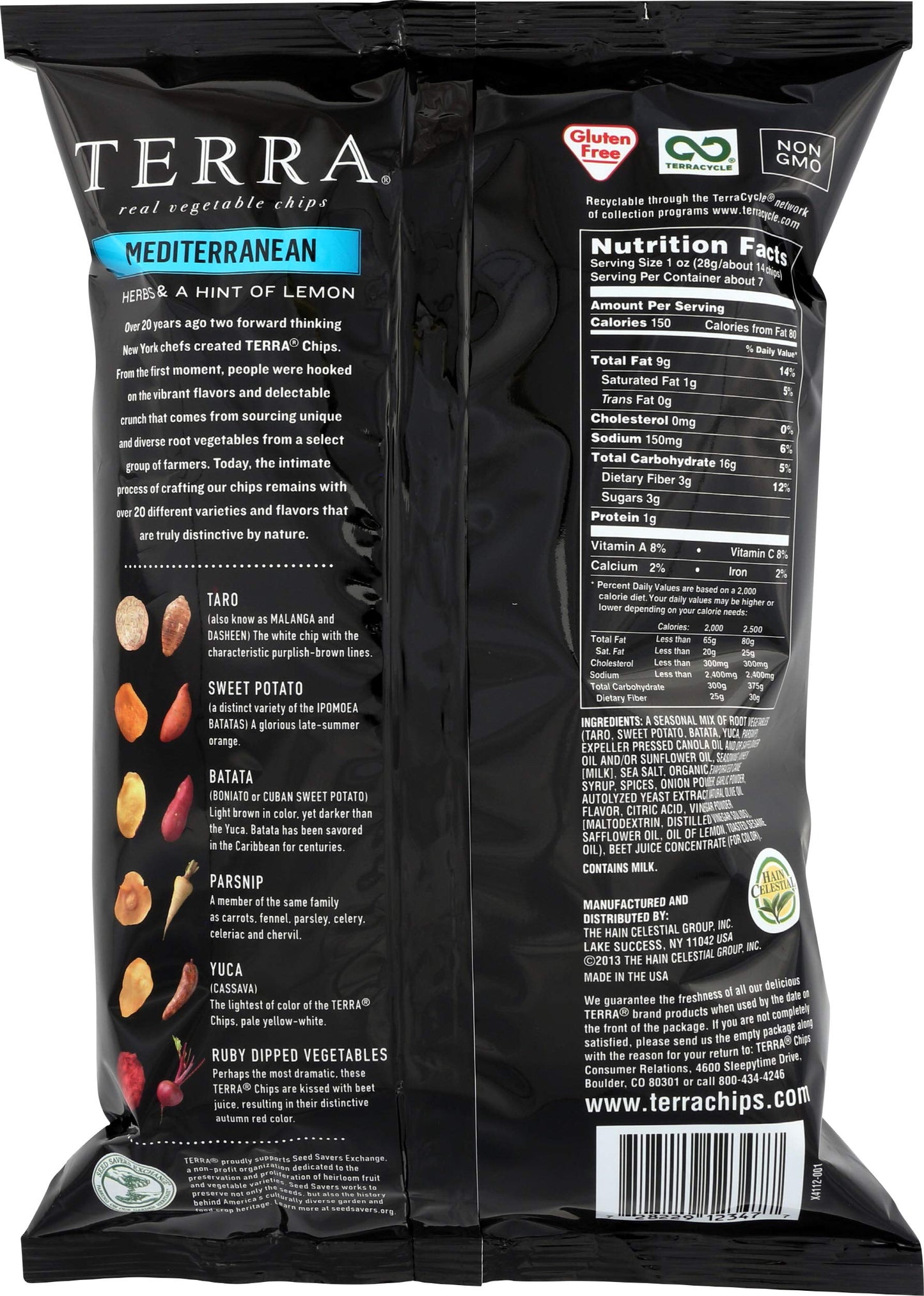 TERRA Vegetable Chips, Mediterranean Herbs and a Hint of Lemon, 6.8 oz