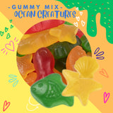 Assorted Fruit Gummy Candy Mix, Halal Candy Bulk 2 Pound Bag | Ocean Creatures Gummy Mix (Sea Animal Shapes) | Kids Party Candy for Goodie Bags, Candy